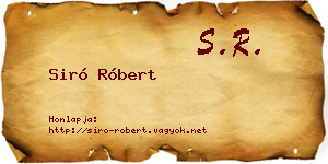 Siró Róbert névjegykártya