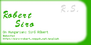 robert siro business card