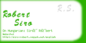 robert siro business card